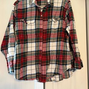 Old Navy Red Green White Plaid Button-Down Shirt